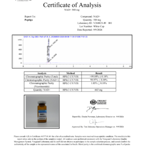 Certificate of analysis